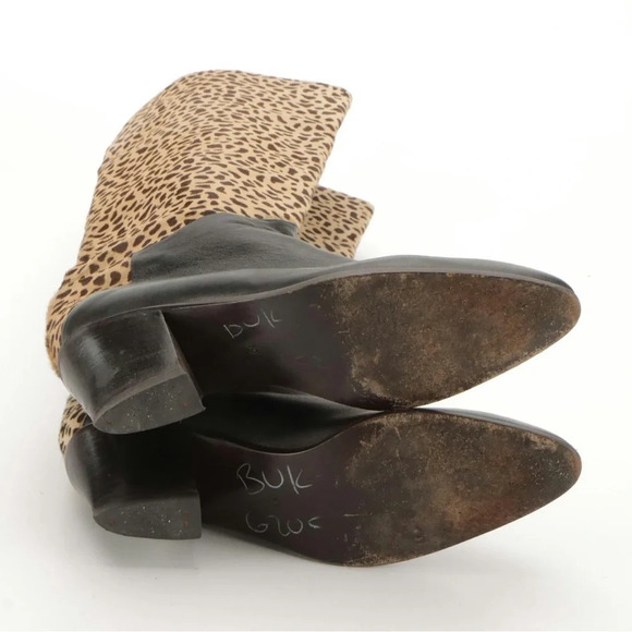 Vintage Miss Maud Pony Hair and Leather Knee-High Boots in Original Box - Picture 3 of 5